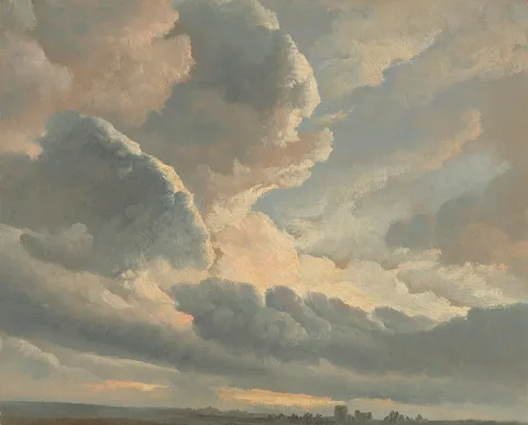 Simon Denis, Study of Clouds with a Sunset near Rome