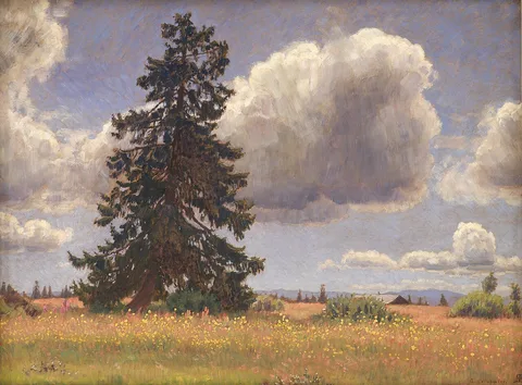 Niels Skovgaard, Spruce Tree in a Summer Pasture. Norway
