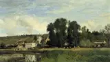 Eugène Lavieille, On the banks of the Seine at Lévy, 1884