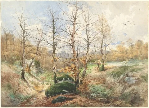 Auguste Allongé, Autumn Landscape in the Forest of Fontainebleau