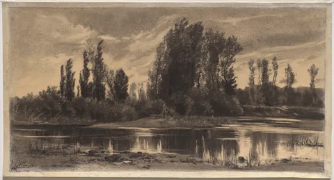 Auguste Allongé, Gust of Wind on the Poplars