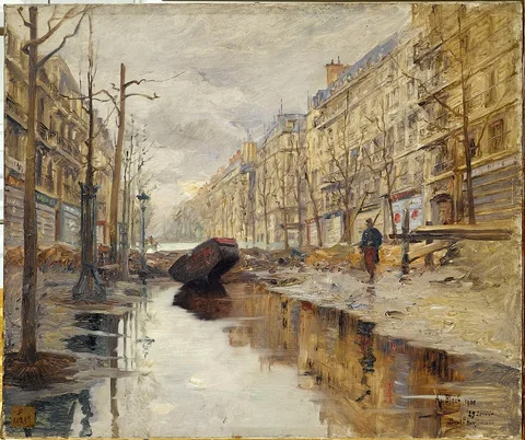 Alexandre Bloch, Le boulevard Haussmann pendant les inondations de 1910