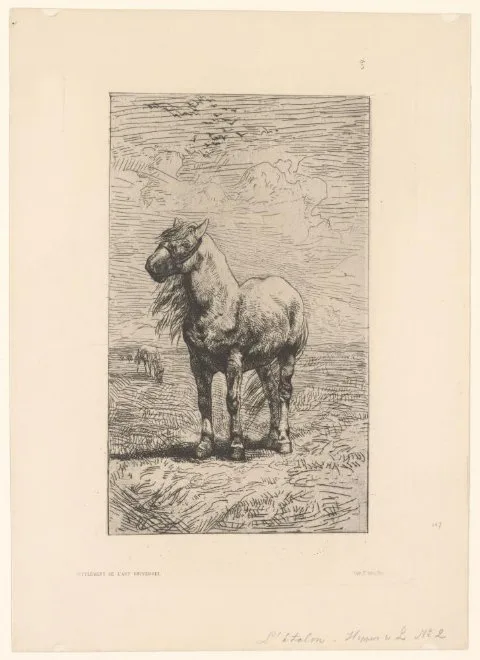 Alfred Verwee, Paard met halster in een landschap