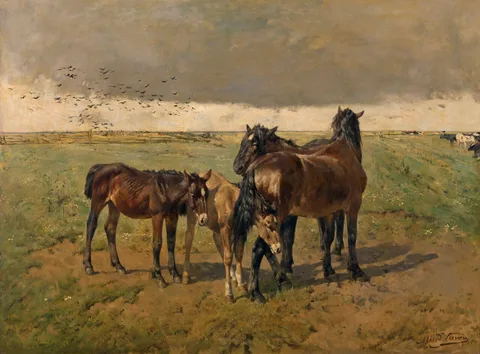 Alfred Verwee, Foals in the Paddock