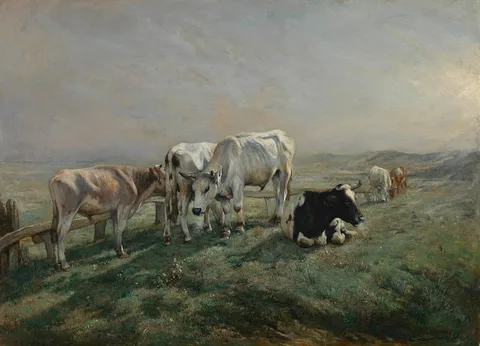 Alfred Verwee, Meadow with cows