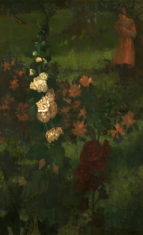 William Stott, Hollyhocks (A Fairy Tale)
