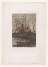 Théodore Verstraete, Landscape at Night