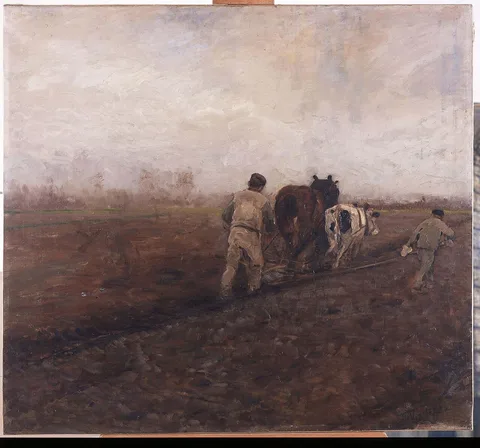 Théodore Verstraete, Plowing the field