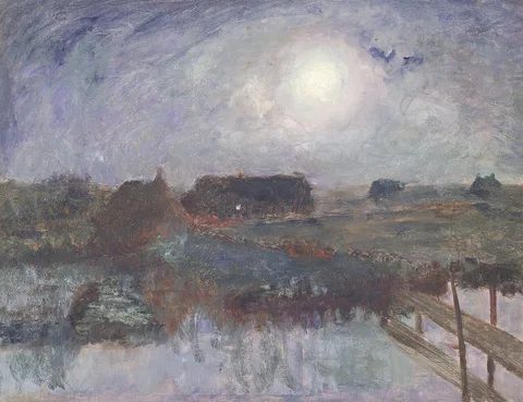 Théodore Verstraete, Night-time Landscape near Brasschaat