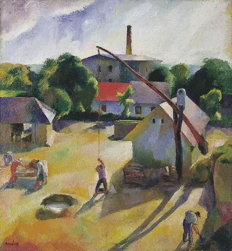 Károly Patkó, Village Scene