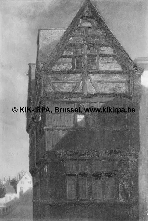 Josephus Laurentius Dyckmans, Sixteenth–Century Wooden Façade on Groenplaatsstraat in Antwerp