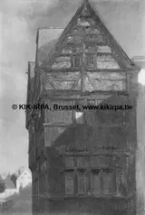 Josephus Laurentius Dyckmans, Sixteenth–Century Wooden Façade on Groenplaatsstraat in Antwerp