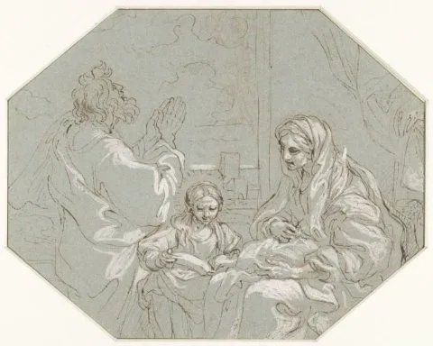 Giacinto Calandrucci, De heilige Anna leert Maria lezen