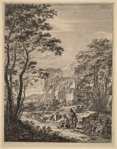 Theodor Matham, The Ox-Cart: View between Ancona and Sinigaglia