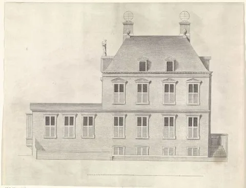 Theodor Matham, Huis van Constantijn Huygens van opzij gezien