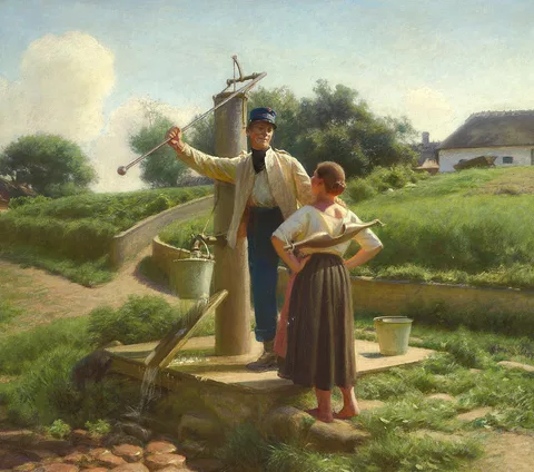 Hans Ole Brasen, Conversation at the water post.