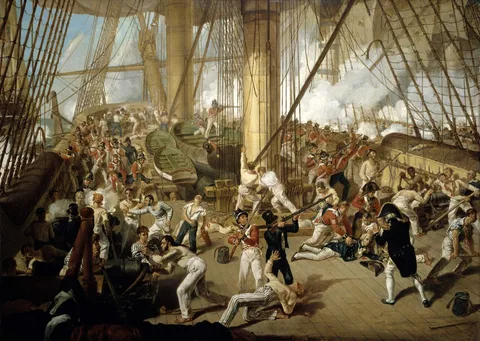 Denis Dighton, The Fall of Nelson, Battle of Trafalgar, 21 October 1805