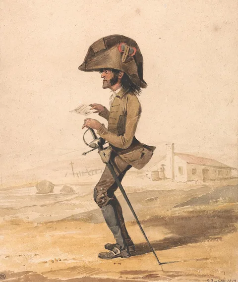 Denis Dighton, Caricature of a French military officer