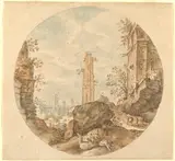Pieter Stevens, Travellers among Roman Ruins