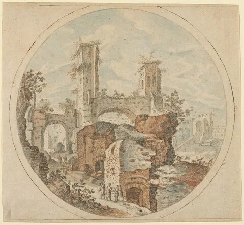 Pieter Stevens, Travellers among Roman Ruins