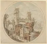 Pieter Stevens, Travellers among Roman Ruins