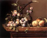 Pierre Dupuis, Plums and Peaches on a Table