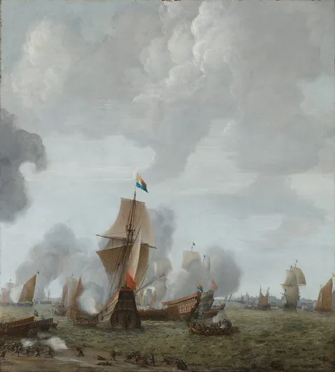 Abraham de Verwer, The Battle of the "Slaak", 1633, right panel