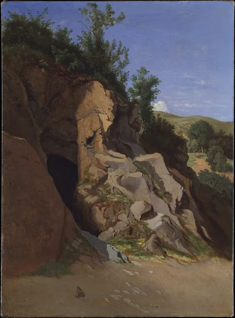 Théodore Caruelle d'Aligny, Landscape with a Cave