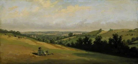 Théodore Caruelle d'Aligny, Young man reclining on the downs