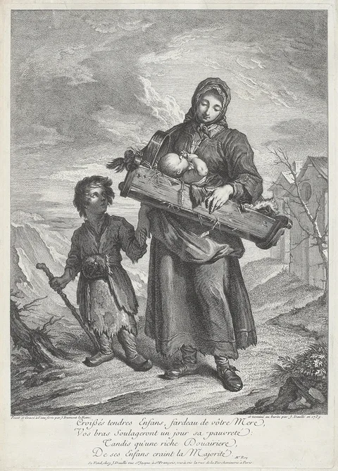 Jacques Dumont le Romain, A Young Mother Carrying a Crib
