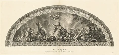 Jacques-Nicolas Tardieu, L'Espagne Cintre du Salon de la Paix sur l'Arcade de la Galerie (Spain, Center of the Salon of Peace in the Gallery's Arcade) [pl. 47]