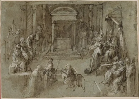 Biagio Pupini, Pope Clement VII Medici Crowning the Emperor Charles V King of Italy on 24th October 1529