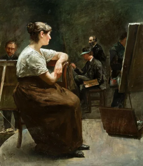 Frans Verhas, Model in the studio