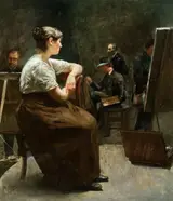 Frans Verhas, Model in the studio
