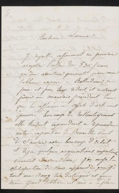 Jules Victor Génisson, Brief aan Ary Johannes Lamme