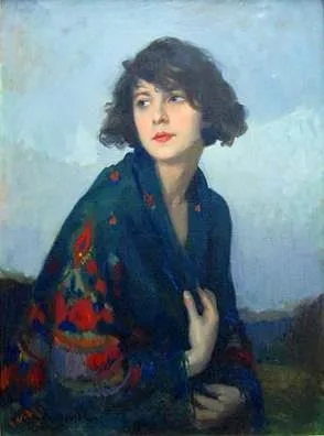 Cyprien Eugène Boulet, Woman with green shawl