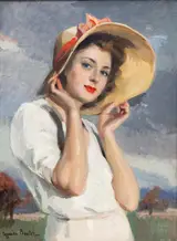 Cyprien Eugène Boulet, Lady with straw hat