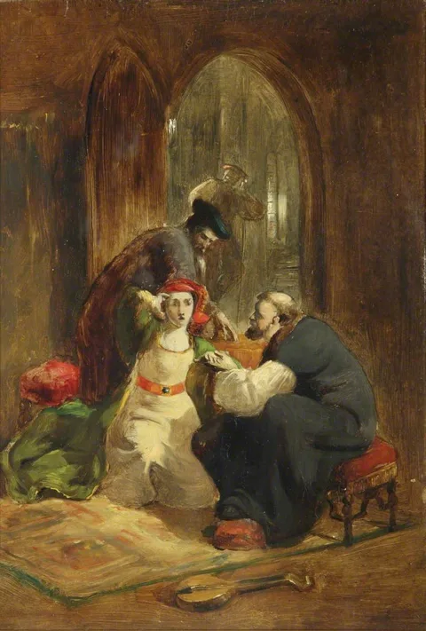 William Lindsay Windus, Cranmer Endeavouring to Obtain a Confession of Guilt from Catherine Howard (study)