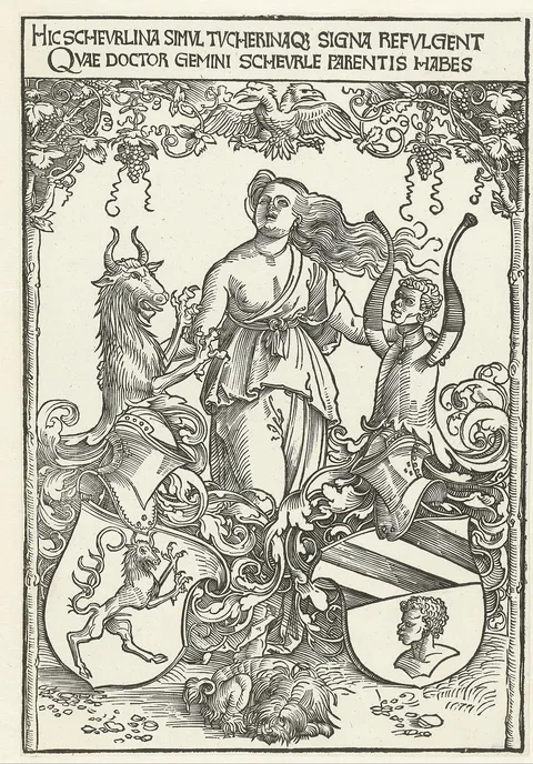 Wolf Traut, Crest of the Scheurl and Tucher families