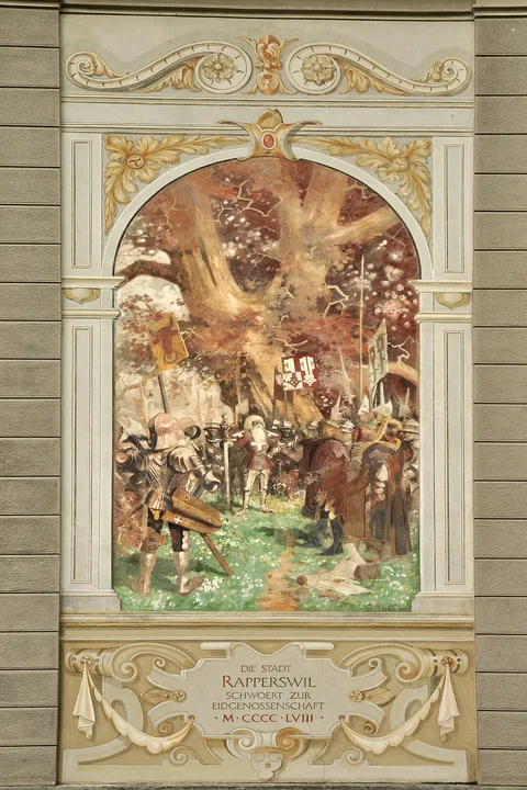 Gustav Adolf Closs, the town of Rapperswil pledges allegiance to the Swiss Confederacy