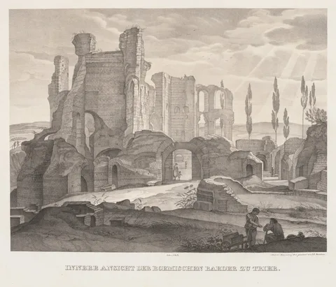 Johann Anton Ramboux, Interior View of the Roman Baths at Trier 
