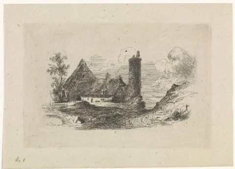 Jan Baptiste de Jonghe, Landschap met boerderij en toren