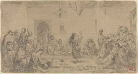 Edmond Hédouin, Interior with Dancer
