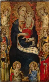 Niccolò di Pietro Gerini, Madonna and Child, Four Saints and Four Angels
