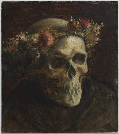 Thomas Satterwhite Noble, Skull Wearing a Wreath of Flowers