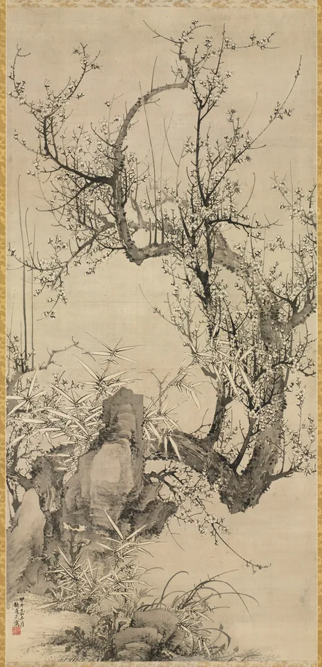 Yamamoto Baiitsu, Plums, Bamboo, and Orchid