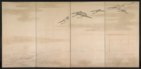 Yamamoto Baiitsu, Geese, Reeds and Water