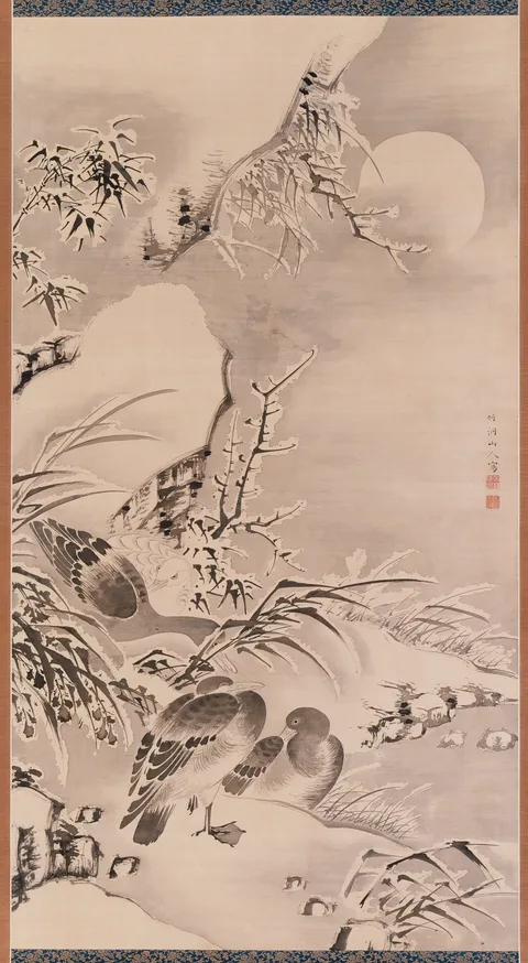 Chikutō Nakabayashi, Ducks in the Winter Moonlight