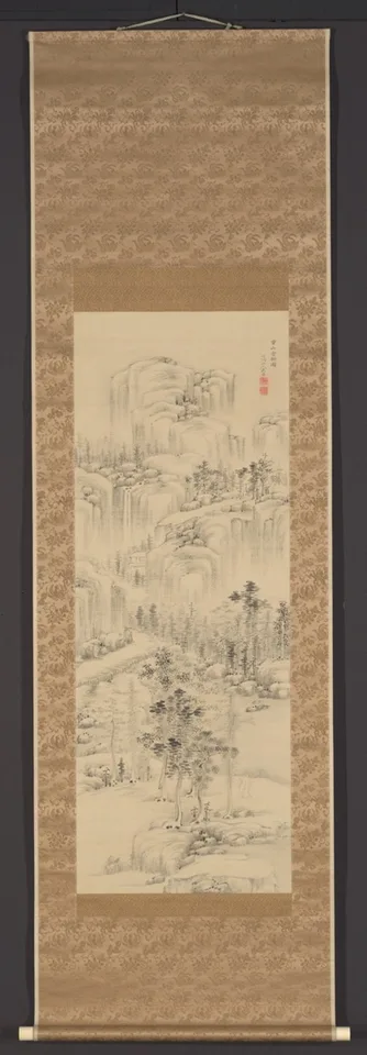 Chikutō Nakabayashi, Trees in the Clouds on Layered Mountains (Jûzan umbokuzu)