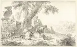 Simon van der Does, Herders with their Flock under a Tree